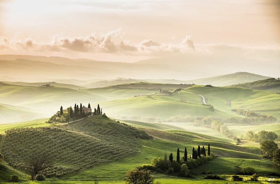 Val D Orcia at sunrise