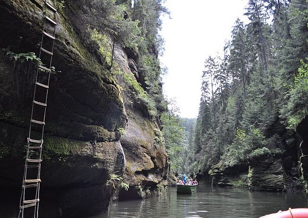 Canyon of Kamenice River,Kamenice Gorge