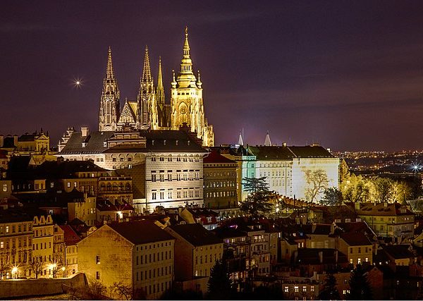 Prague Castle at night