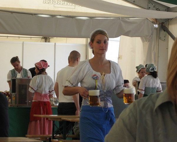 Waitress at Czech Beer Festival