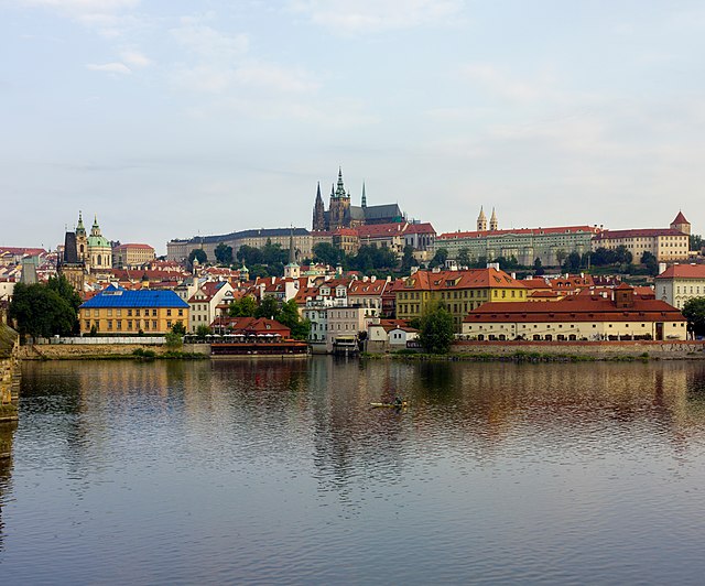 Prague-View from Charles Bridge of Prague Castle