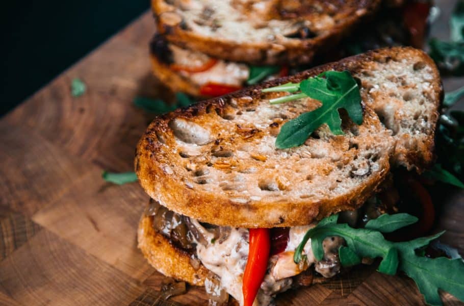 Baked bread sandwich