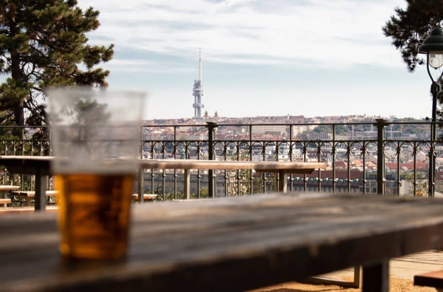 On the side, a cup of beer