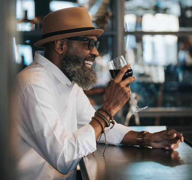 Man drinking wine