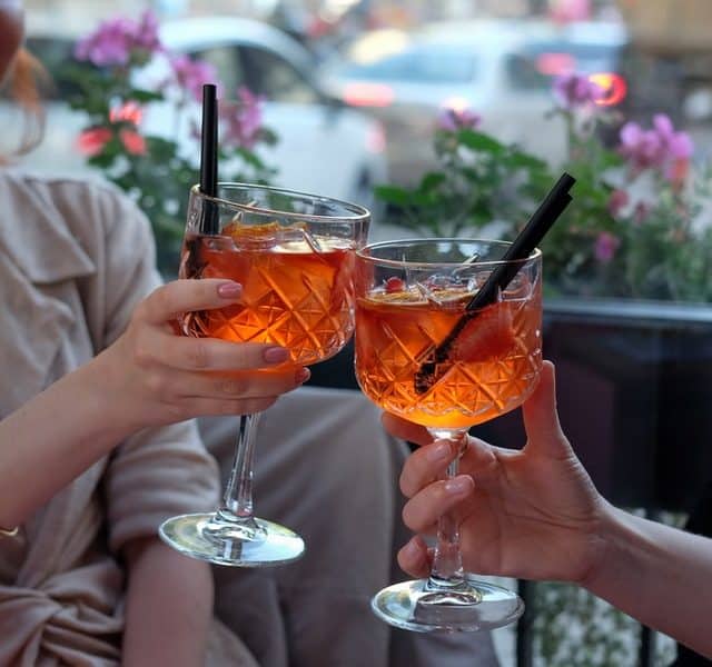 People holding drinks