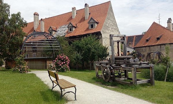 Garden of the Minorite Monastery in the town of Český Krumlov, south Bohemia
