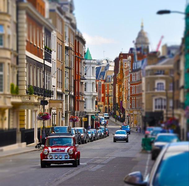 Mini Cooper on the streets of London