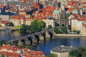 Prague and Charles Bridge view
