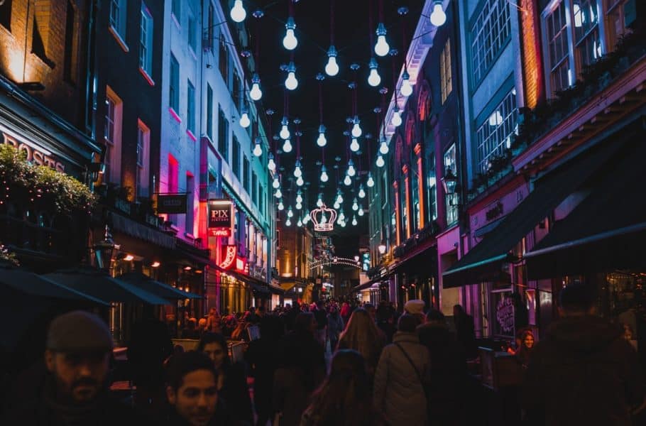 Soho, London at night